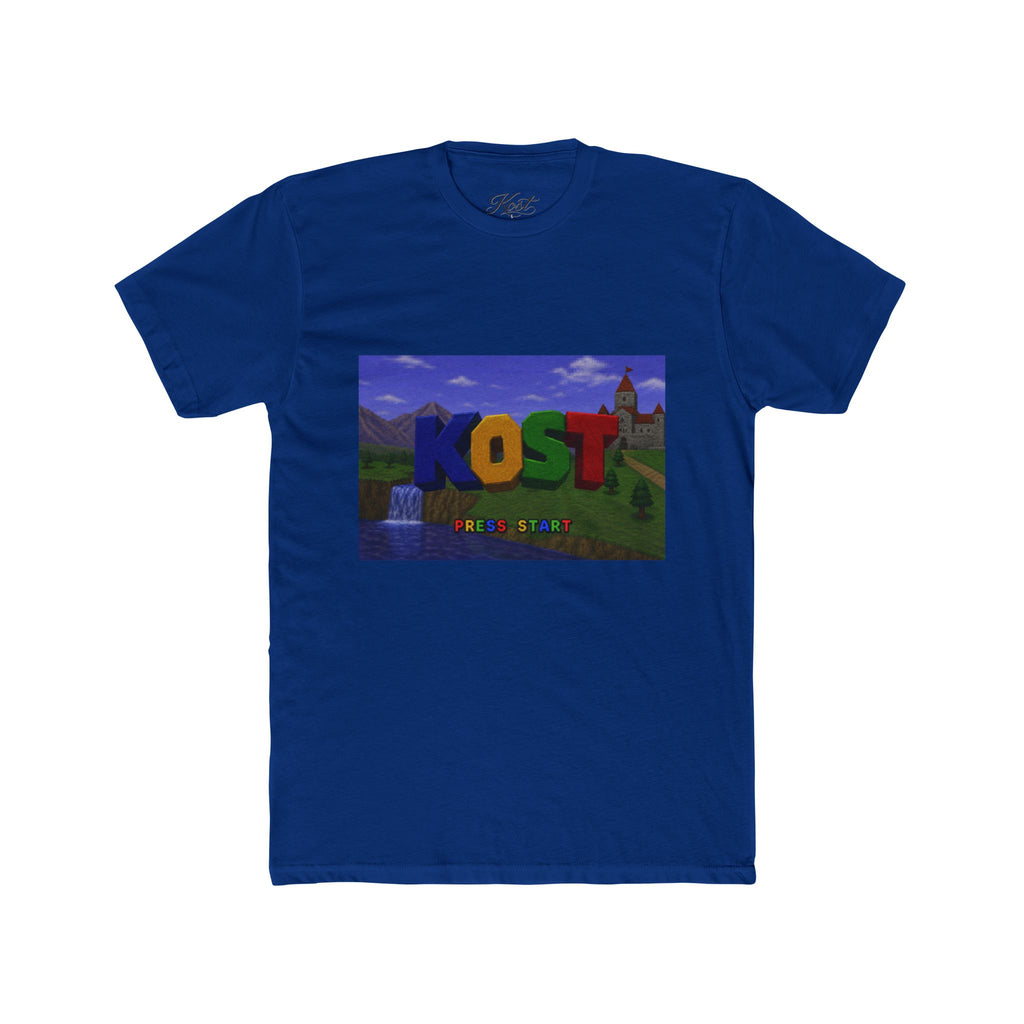 KOST Minecraft-Style Graphic Tee — Colorful Block Letter Landscape Shirt