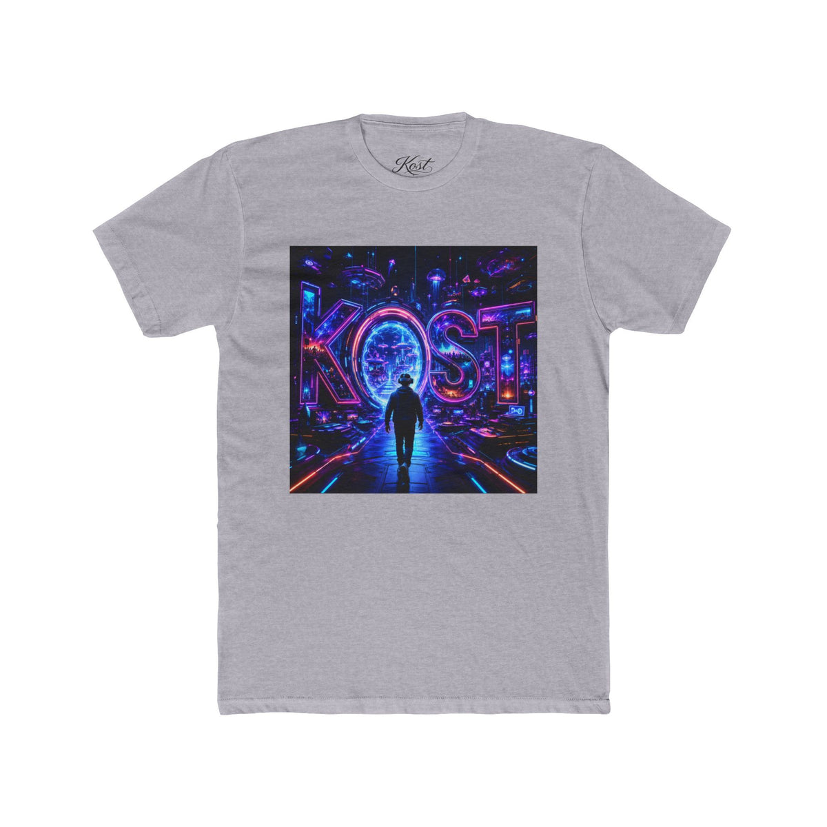 KOSTI Retro Futuristic Neon Tee — Lost Silhouette Vaporwave T-Shirt