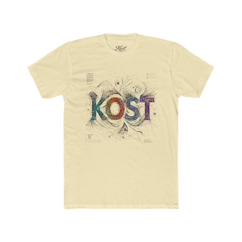 KOST Graphic Tee — Colorful Abstract Lettering Cotton T‑Shirt