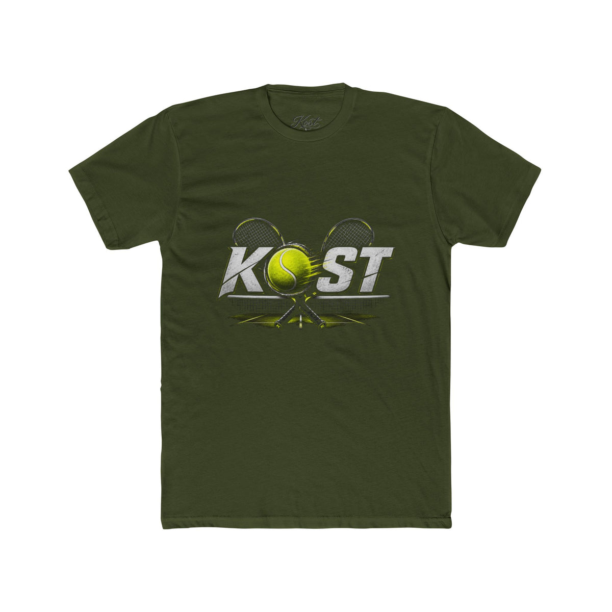 Tennis A-List Crew Tee — Retro Tennis Ball & Racket Graphic
