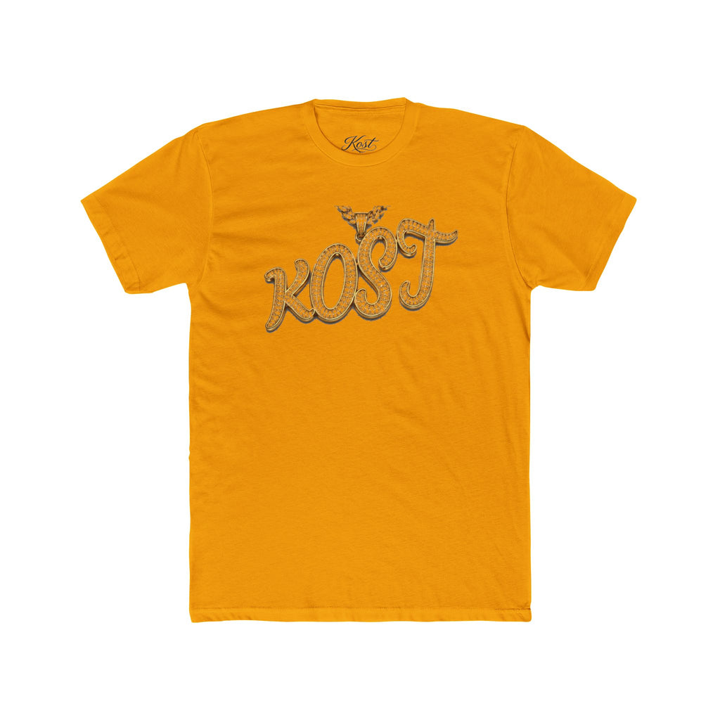 KOST Script Logo Tee — Vintage Rhinestone Lettering Cotton T-Shirt