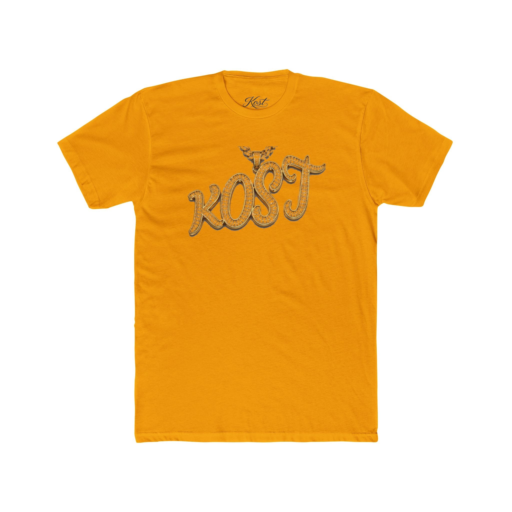 KOST Script Logo Tee — Vintage Rhinestone Lettering Cotton T-Shirt