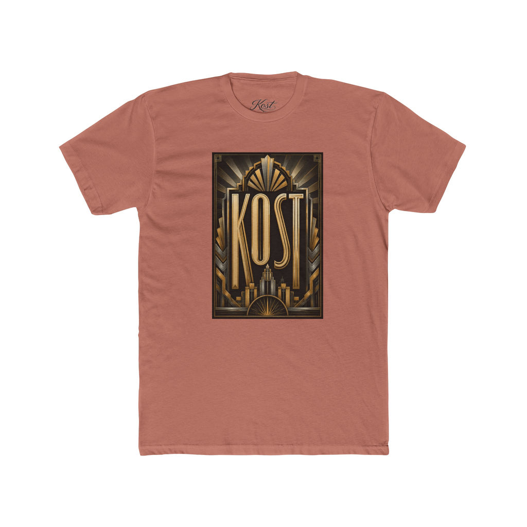 KOST Art Deco Graphic Tee — Vintage Gold Logo T-Shirt