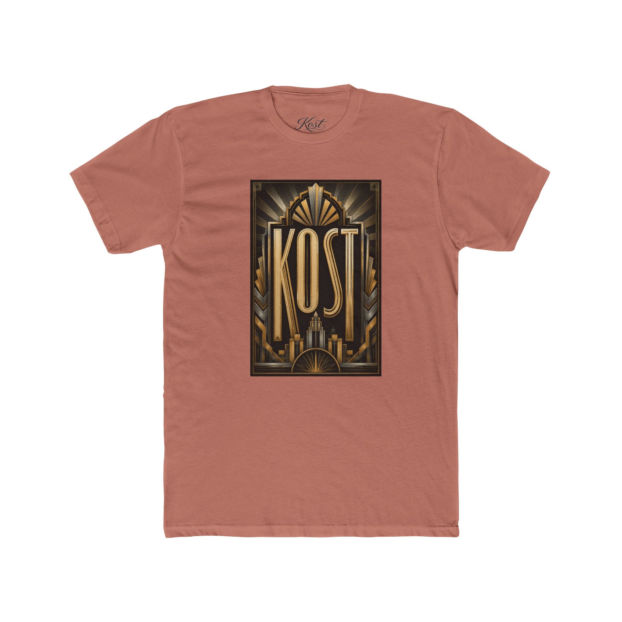 KOST Art Deco Graphic Tee — Vintage Gold Logo T-Shirt