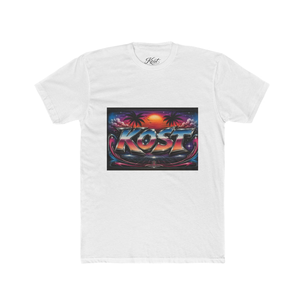 KOST Retro Sunset Tee — 80s Vaporwave Beach Graphic T-Shirt
