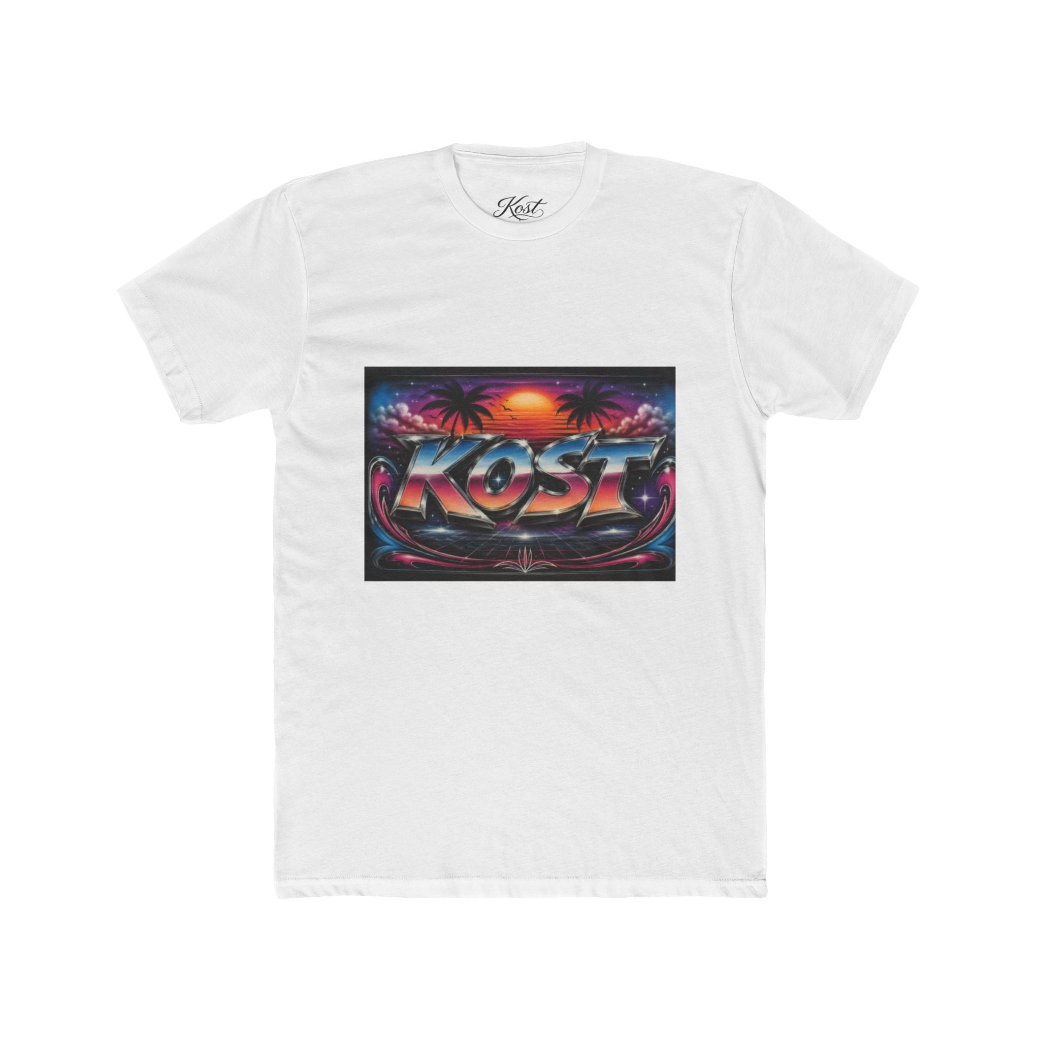 KOST Retro Sunset Tee — 80s Vaporwave Beach Graphic T-Shirt