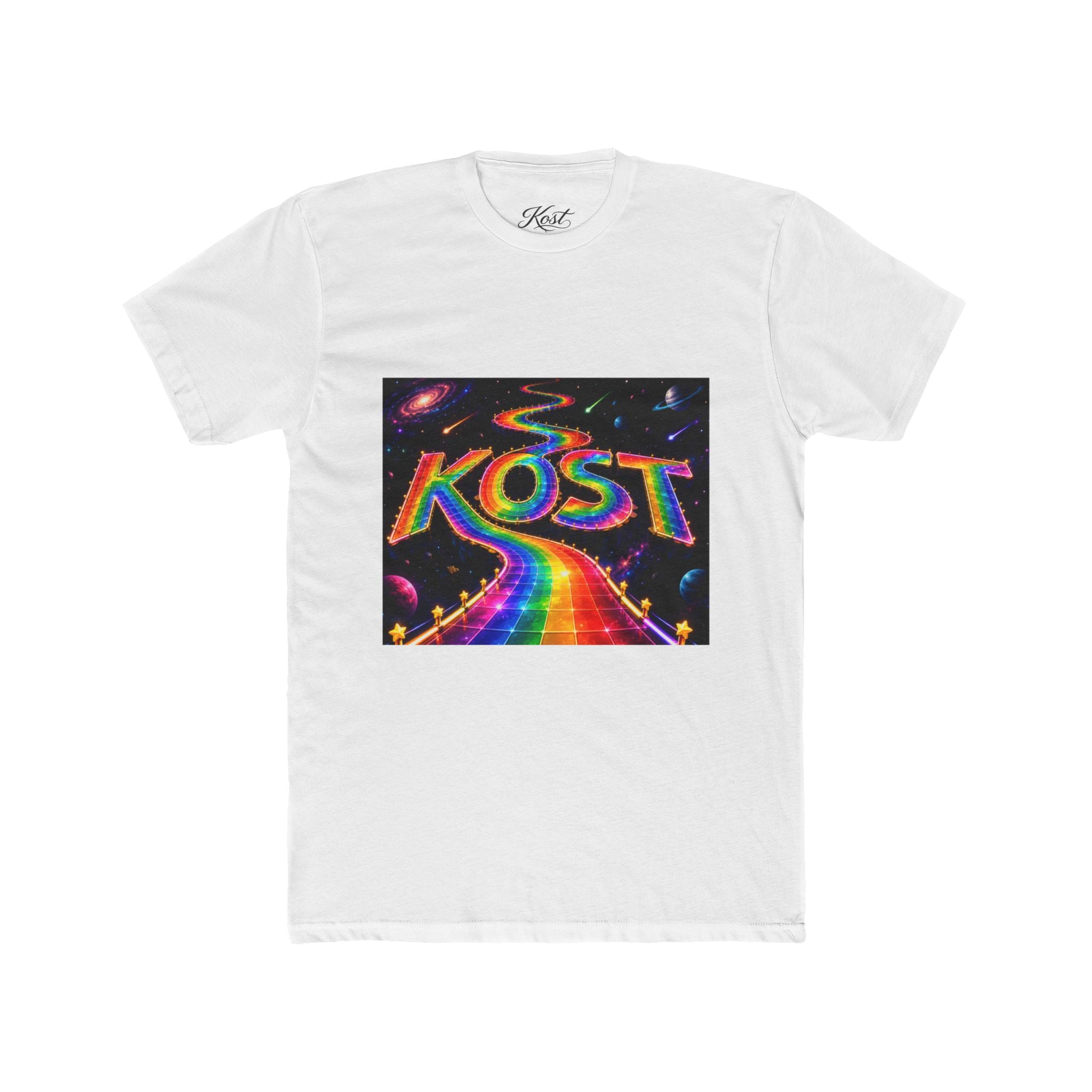 KOST Rainbow Road T-Shirt — Psychedelic Retro Cosmic Graphic Tee