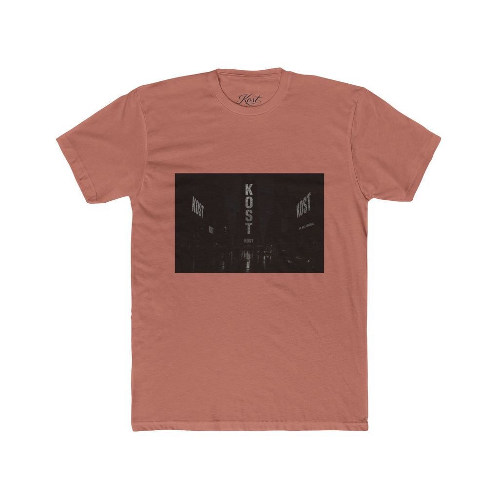 KOST Neon Sign Photo Tee — Vintage Urban Night Streetwear T-Shirt