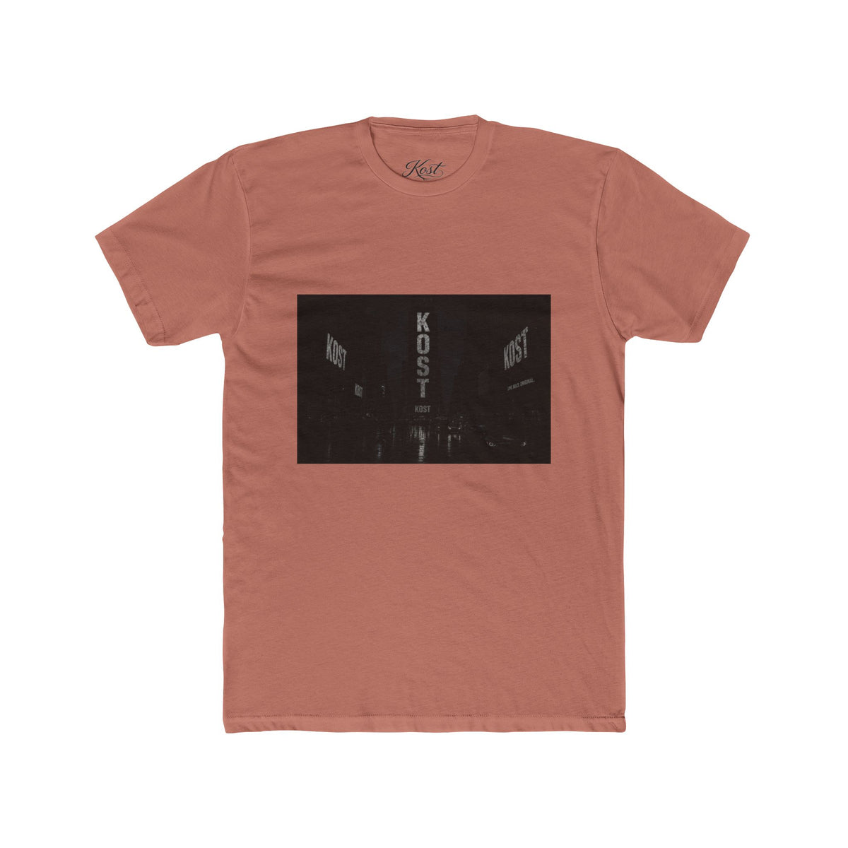 KOST Neon Sign Photo Tee — Vintage Urban Night Streetwear T-Shirt