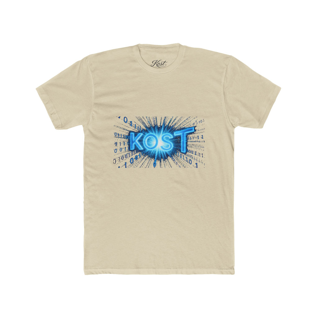 KOST Blue Burst Graphic Tee — Retro Tech Logo T-Shirt