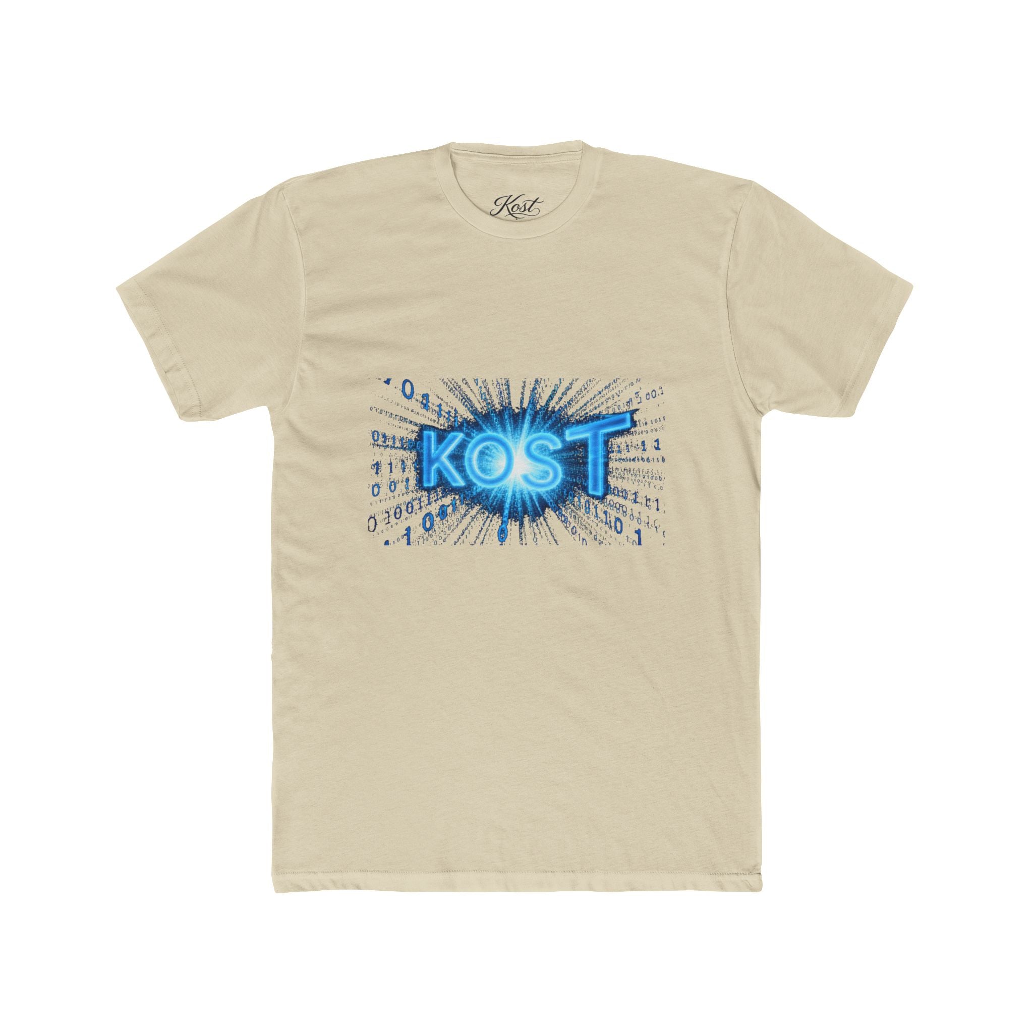 KOST Blue Burst Graphic Tee — Retro Tech Logo T-Shirt