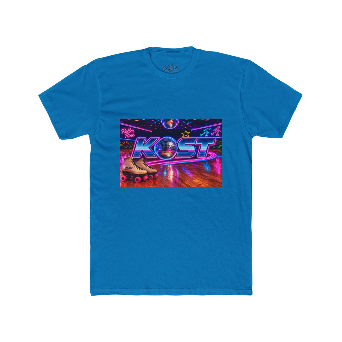 Retro Roller Disco Tee — "KOST" Neon 80s Skate Graphic T-Shirt