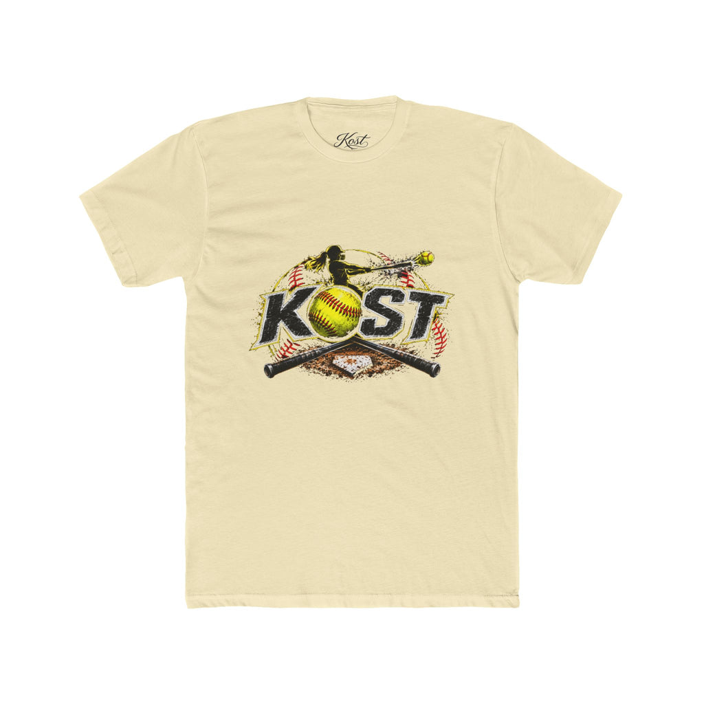 Softball Crossed Bats Tee — KOST Graphic Cotton Crew Shirt