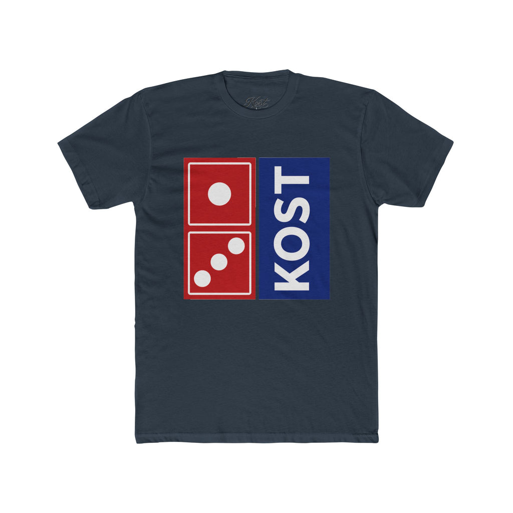 KOST Domino Logo Tee — Retro Red & Blue Graphic T-Shirt