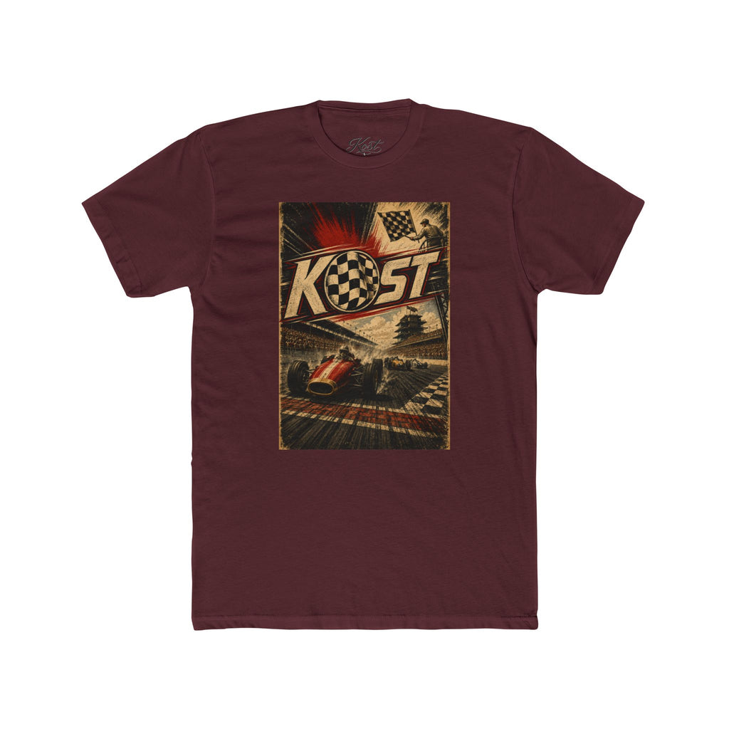 Retro Racing T-Shirt — "KOST" Vintage Checkered Flag Tee