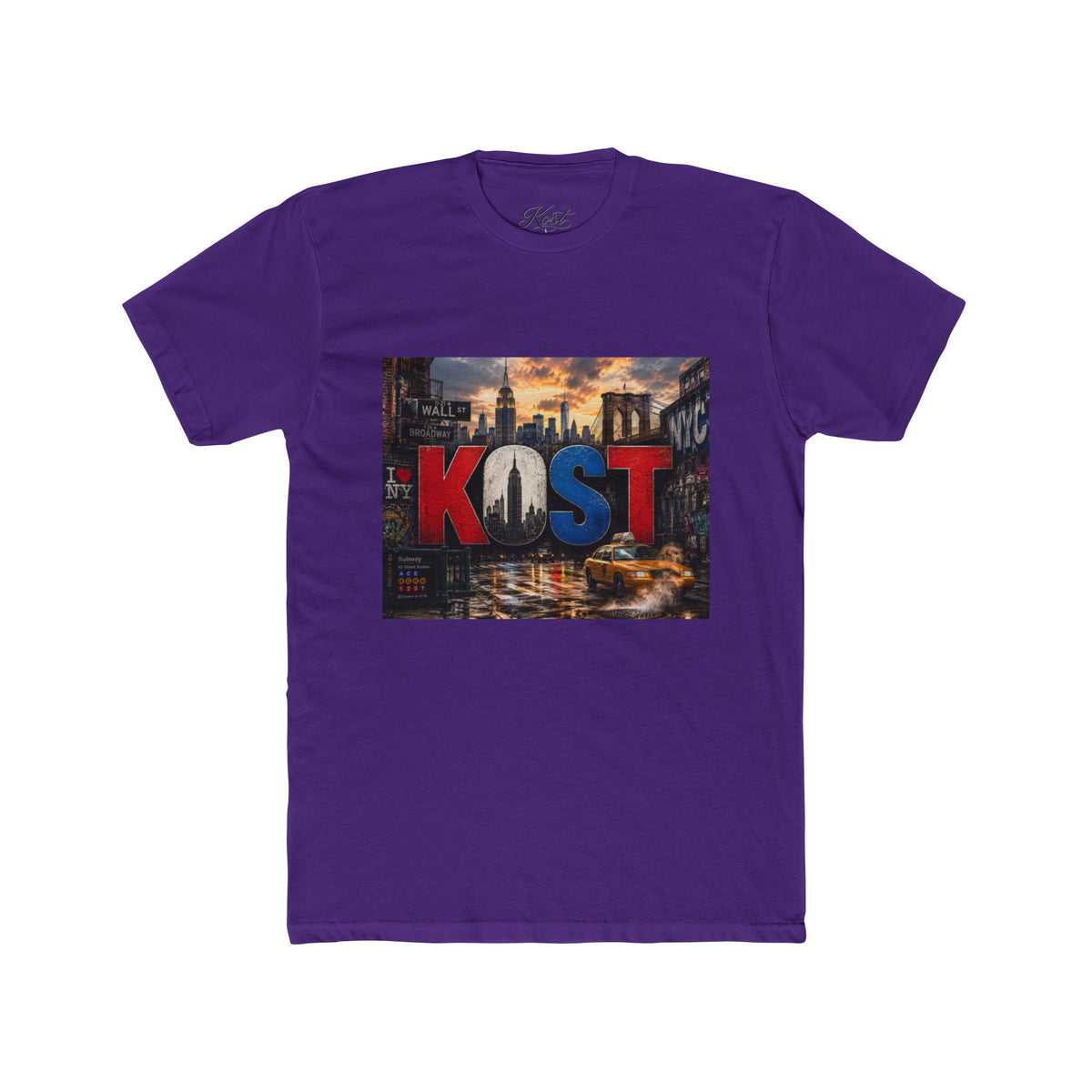 KOST Cityscape Graphic Tee — Red, White & Blue Urban Skyline T-Shirt