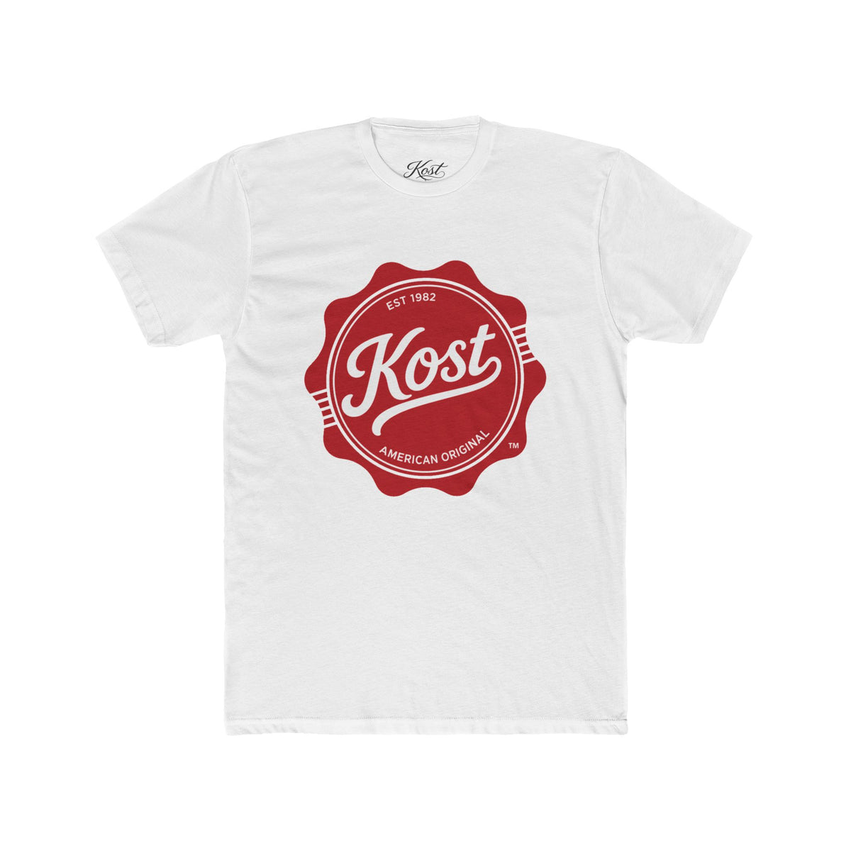Kost Vintage Badge T‑Shirt — Retro Red Logo Crew Tee
