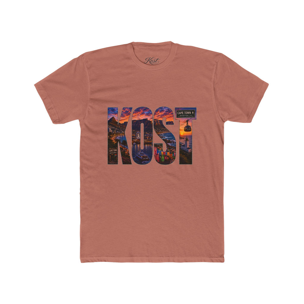 KOST Cityscape Tee — Sunset Photo Lettering Graphic T‑Shirt