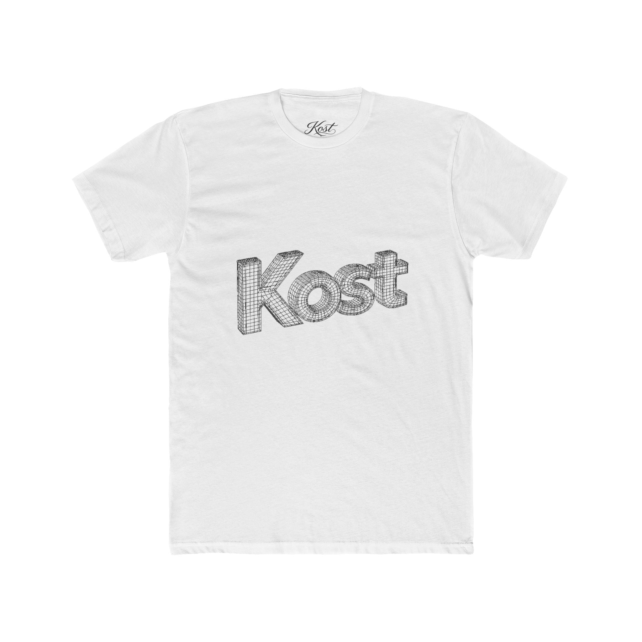 Kost 3D Script Tee — Vintage Wireframe Logo T-Shirt