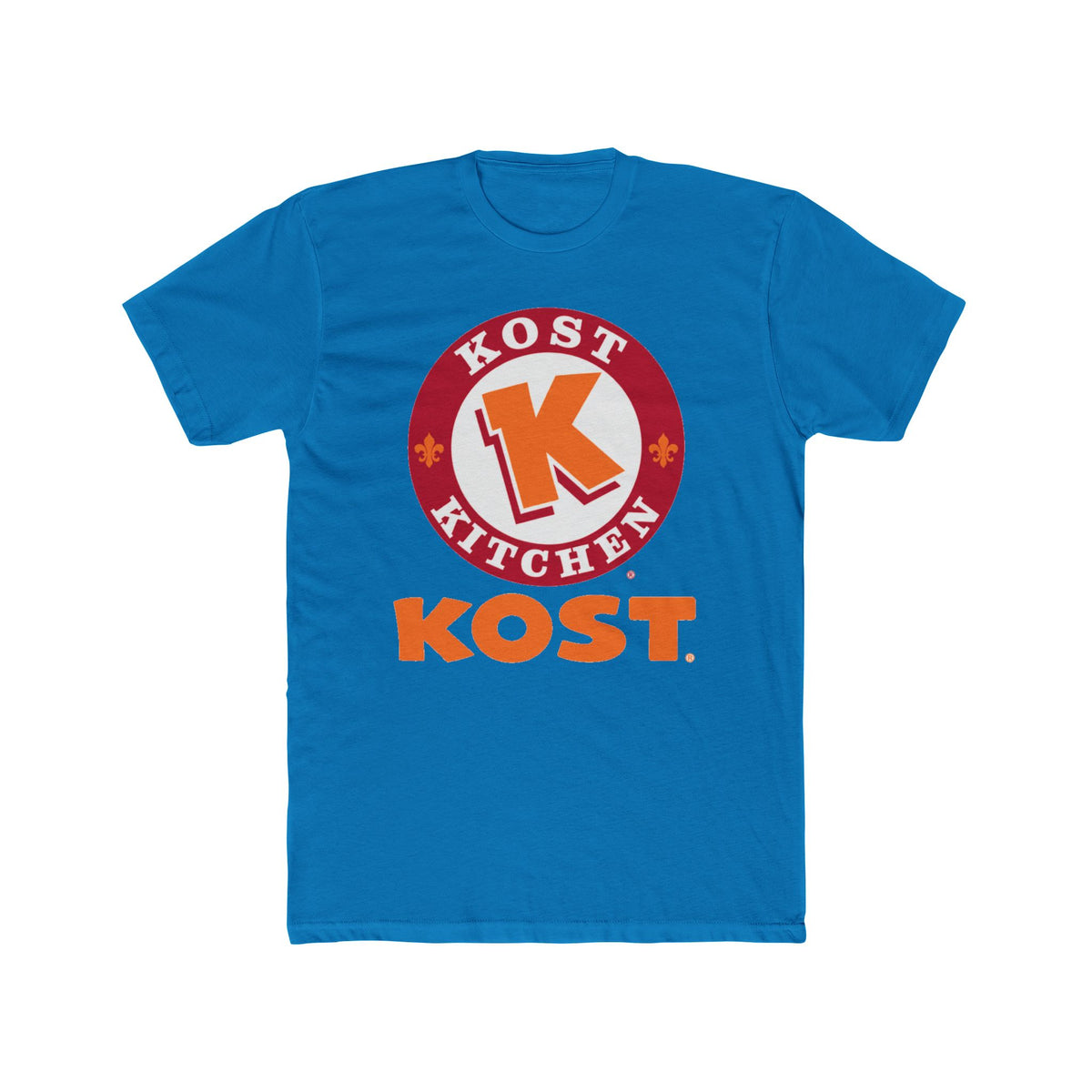 T-Shirt — Kost Kitchen Logo Tee (KOST) | Retro Orange & Red Restaurant Shirt