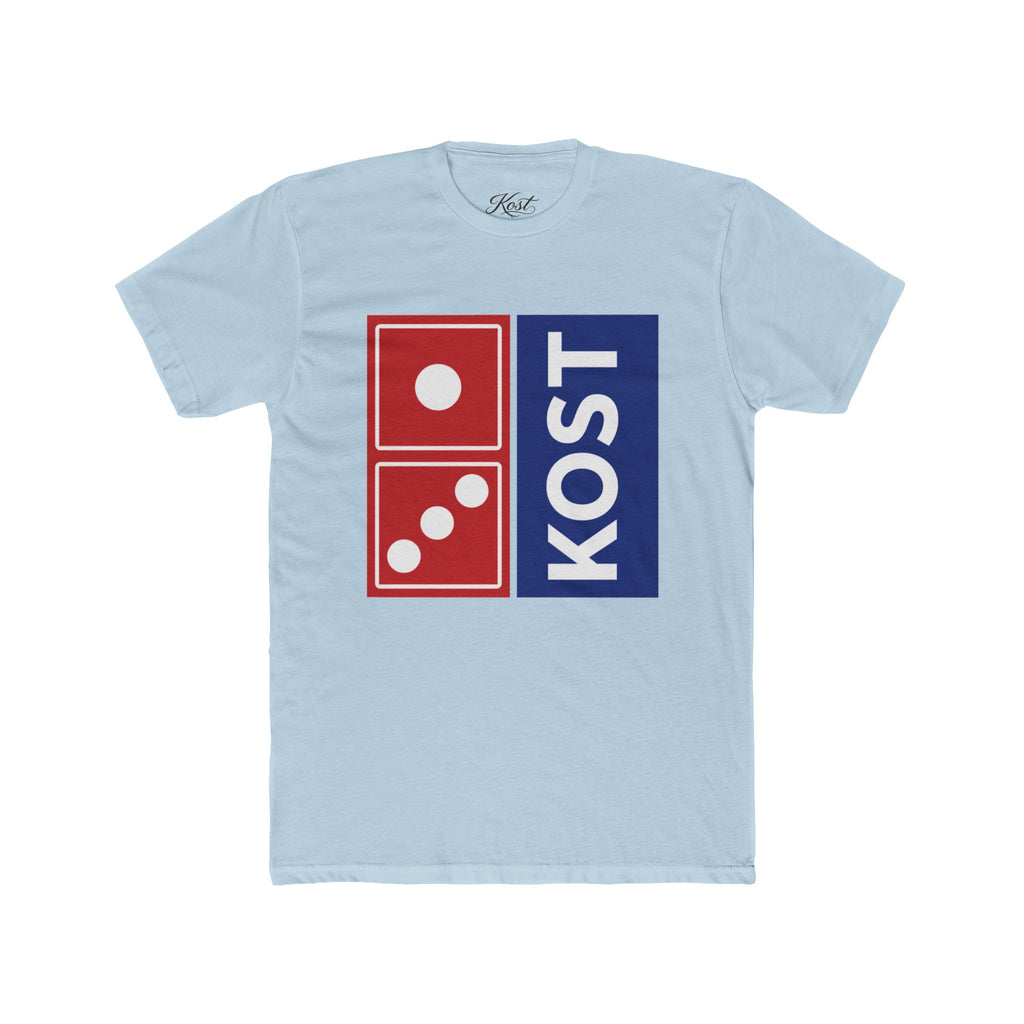 KOST Domino Logo Tee — Retro Red & Blue Graphic T-Shirt
