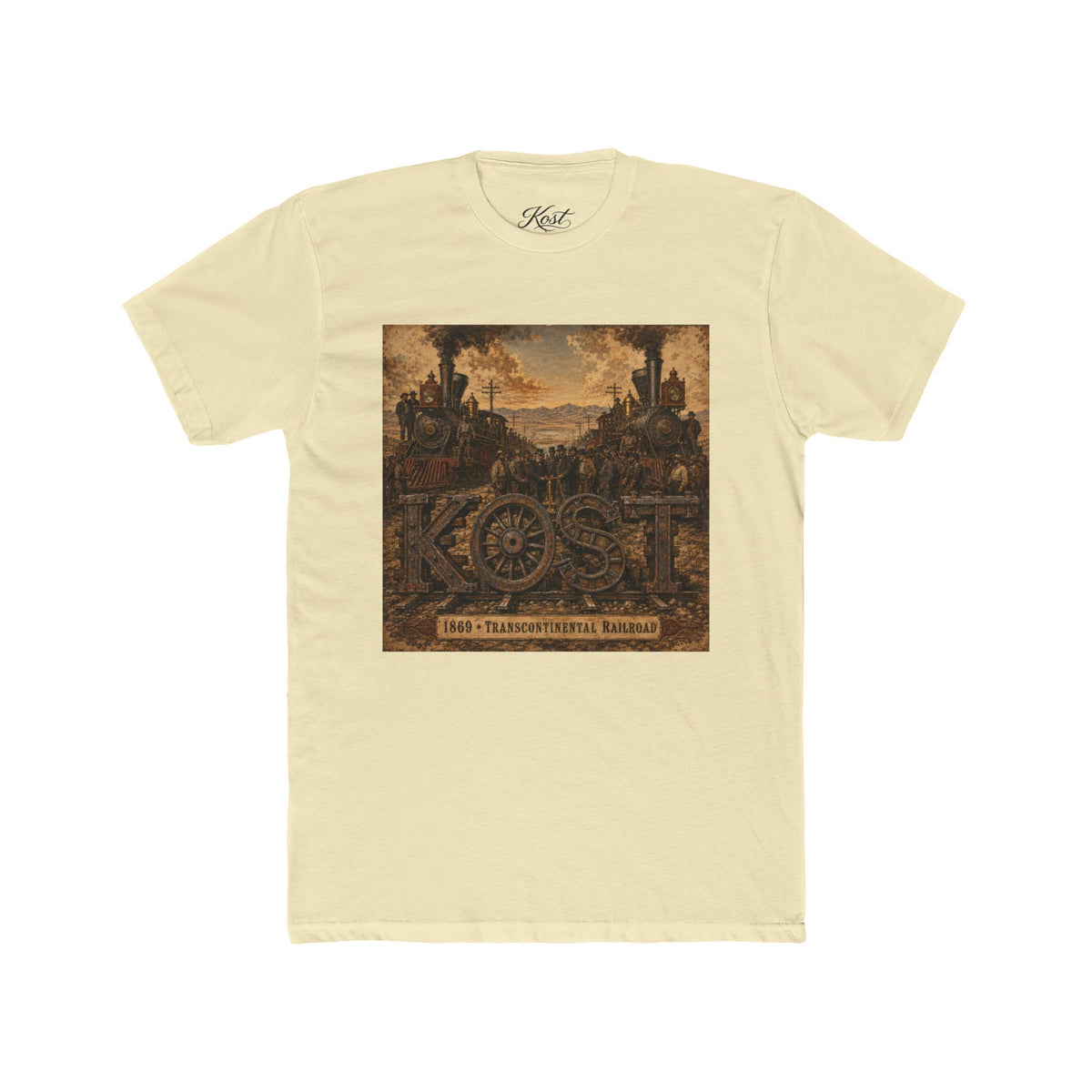 Vintage Rustic 'KOST' Graphic Tee — Industrial Steampunk Art Shirt