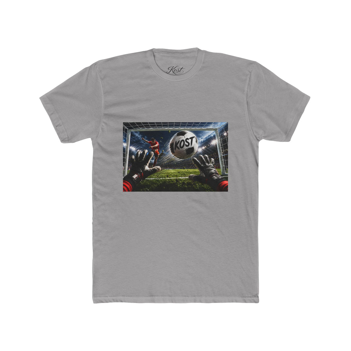 Soccer Goalkeeper Catch T‑Shirt — 'KOST' Stadium Football Tee