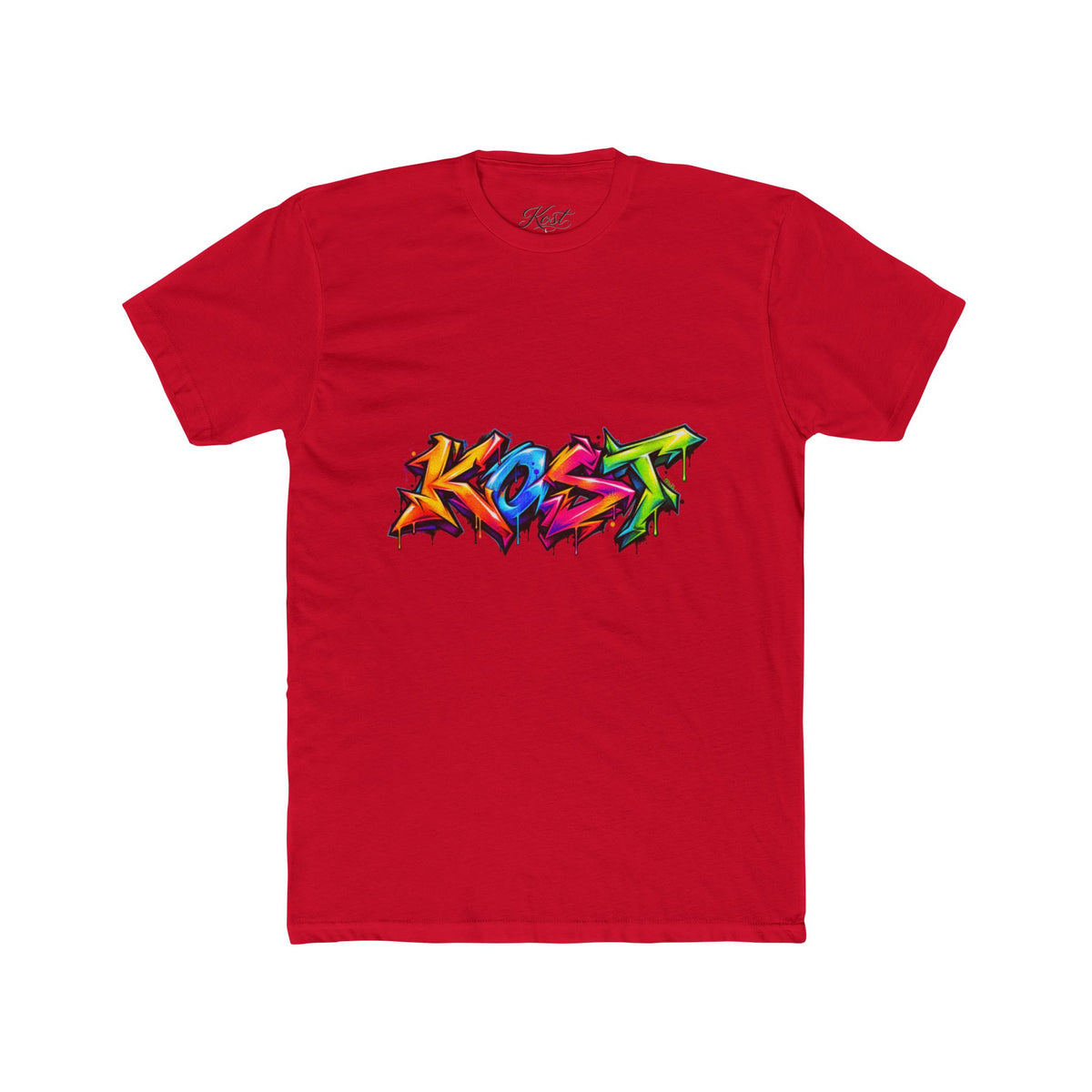 Graffiti 'Kost' Tee – Colorful Street Art Crew Neck T-Shirt