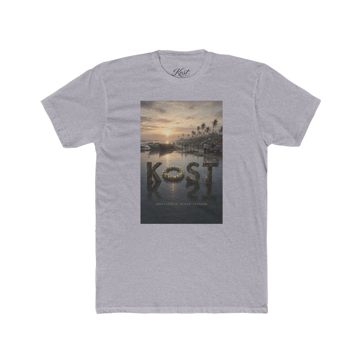 KOST Tropical Sunset Photo Tee — Palm Trees Beach Sunset Graphic T-Shirt