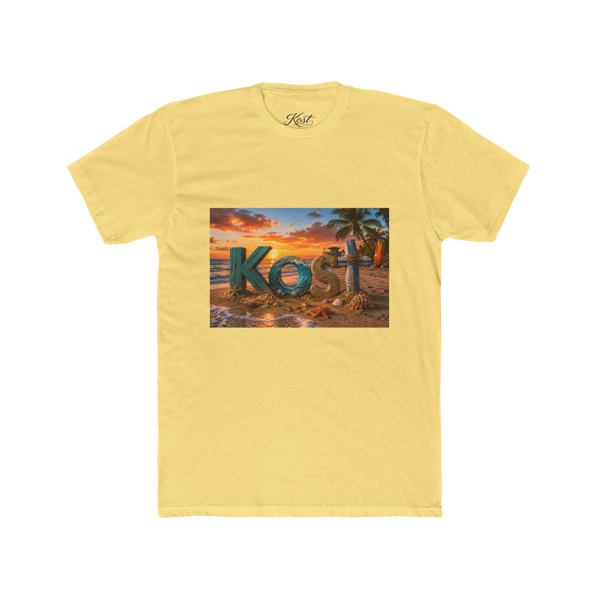 T-Shirt — 'Kost' Tropical Beach Sunset Graphic Tee