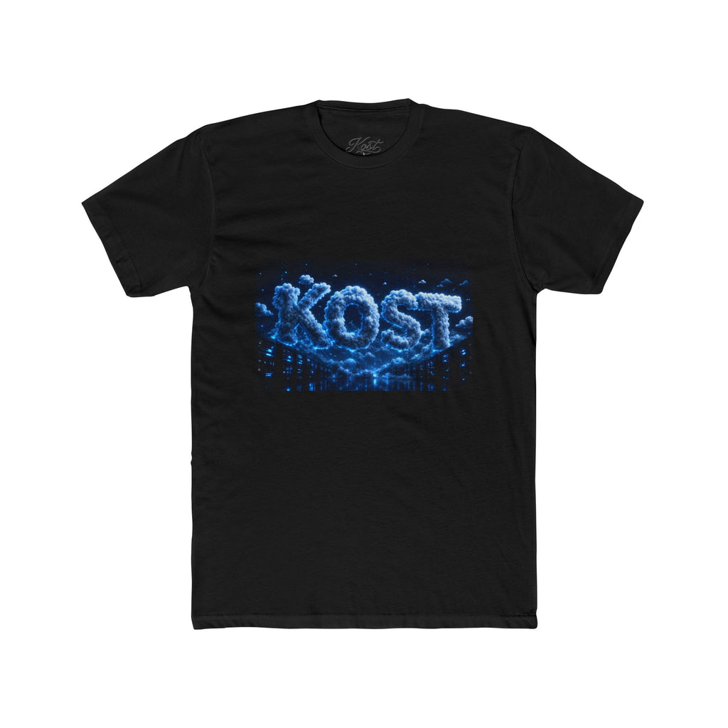 KOST Neon Bubble Logo Tee — Retro Blue Graphic T-Shirt
