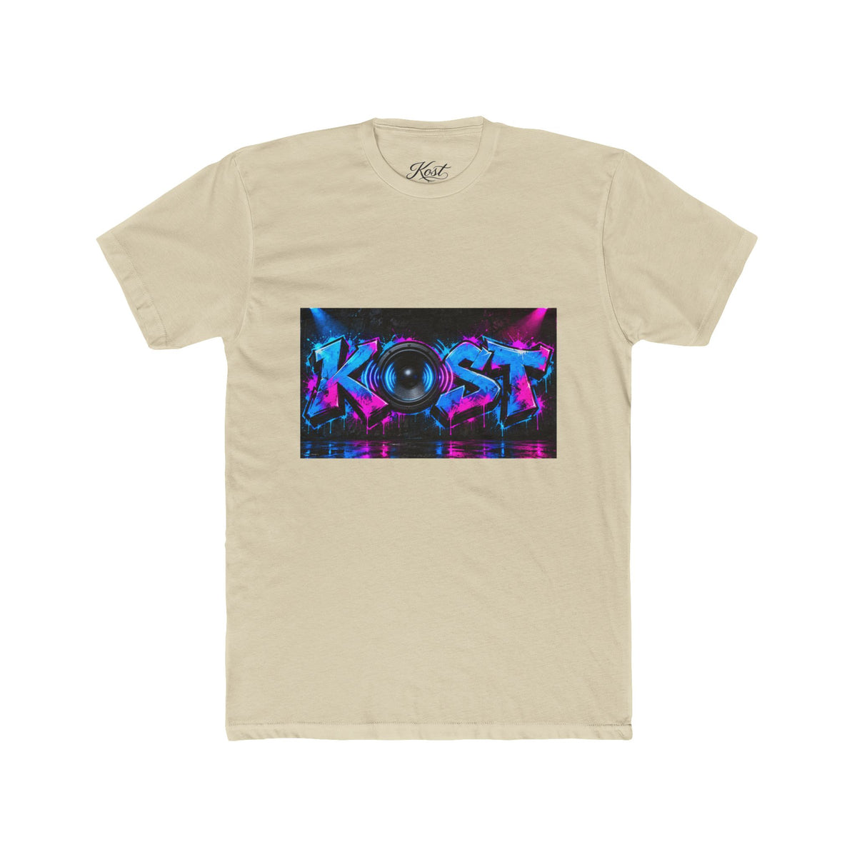 KOST Neon DJ Speaker Graphic T‑Shirt — Retro Vaporwave Music Tee