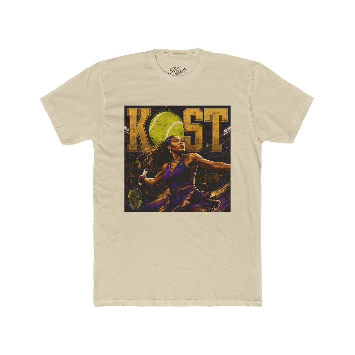 KOST Tennis Player Graphic Tee — Vintage Athlete Art Shirt