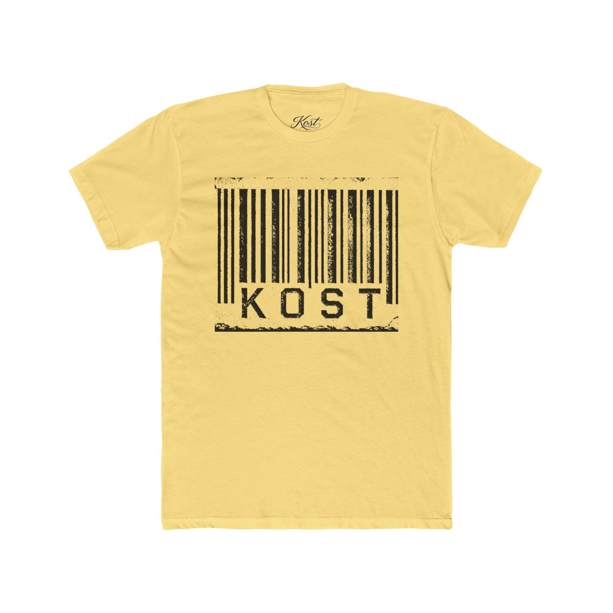 KOST Barcode Graphic Tee — Distressed Industrial Streetwear T‑Shirt