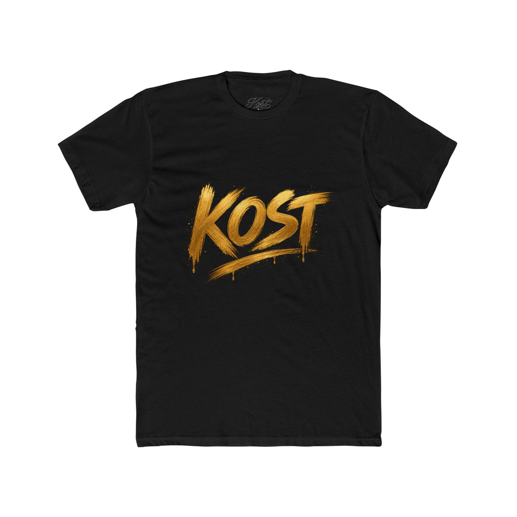 KOST Gold Script T‑Shirt — Streetwear Graphic Tee with Metallic Brush Lettering