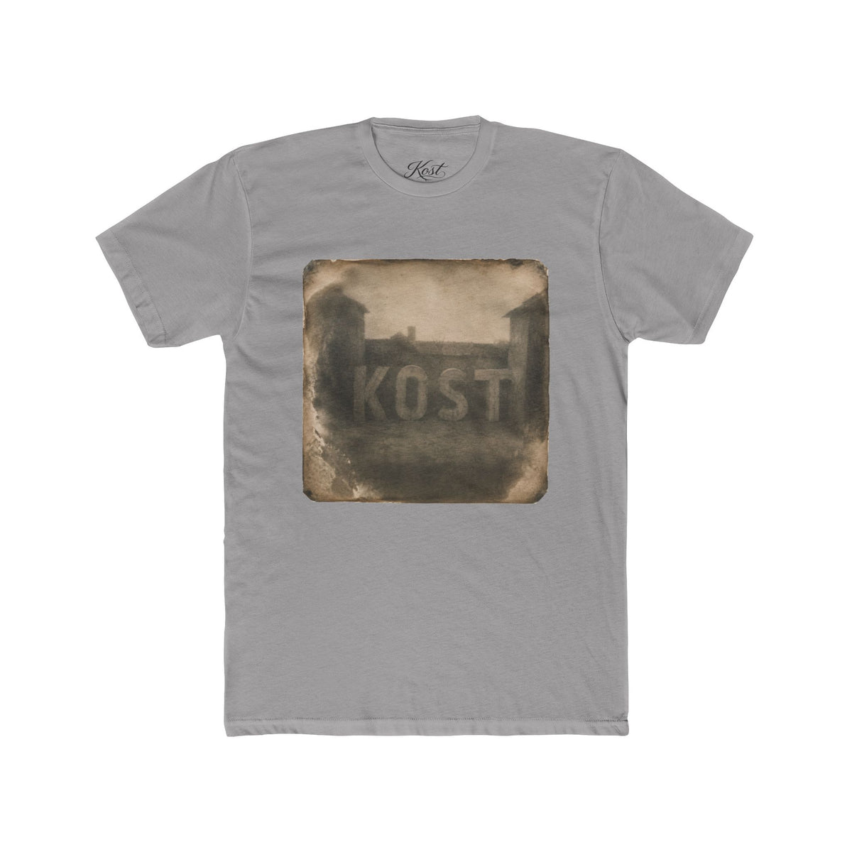 Vintage Photo Tee — 'KOST' Sepia Building Graphic