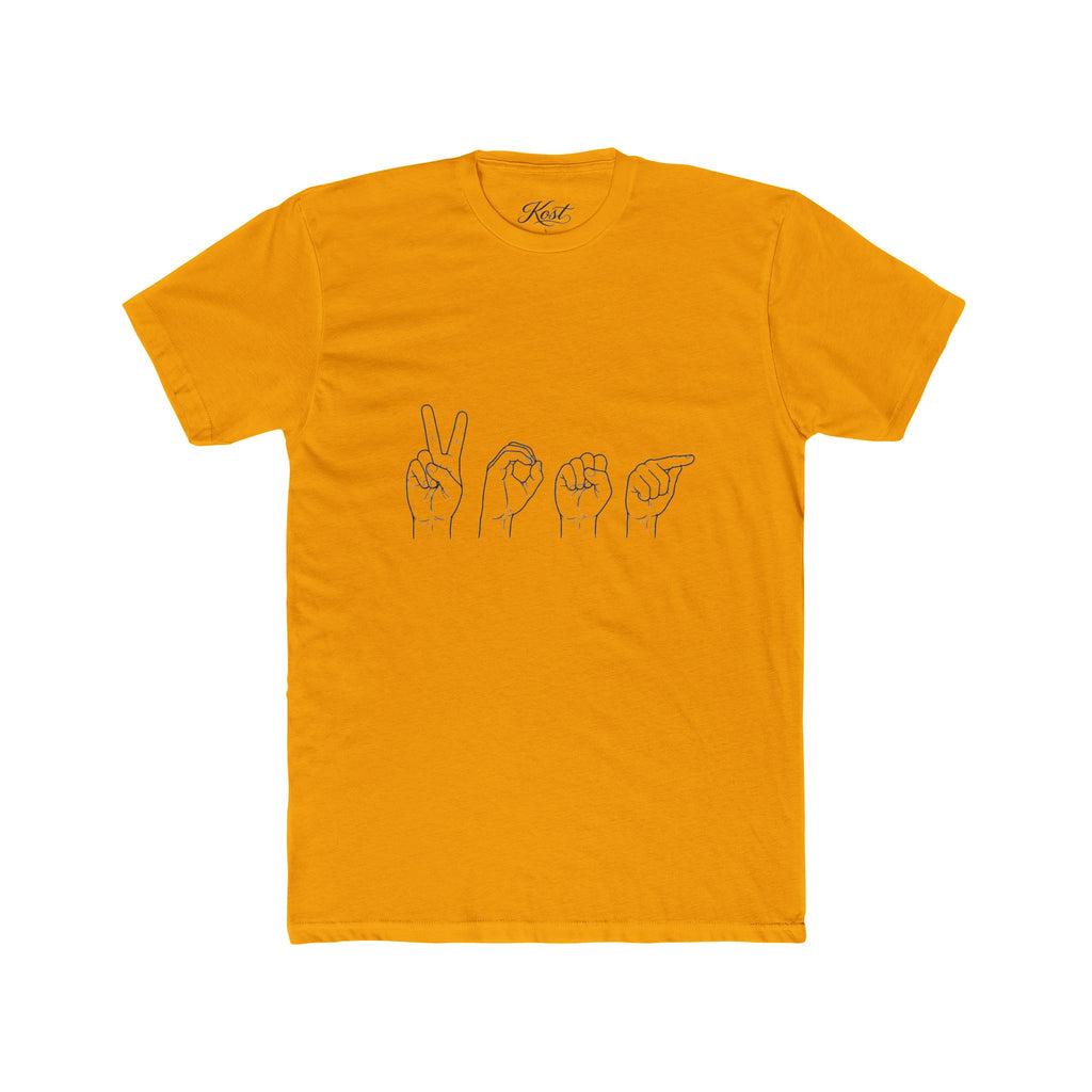 ASL Love Line Art Tee — "LOVE" Fingerspelling Cotton T‑Shirt