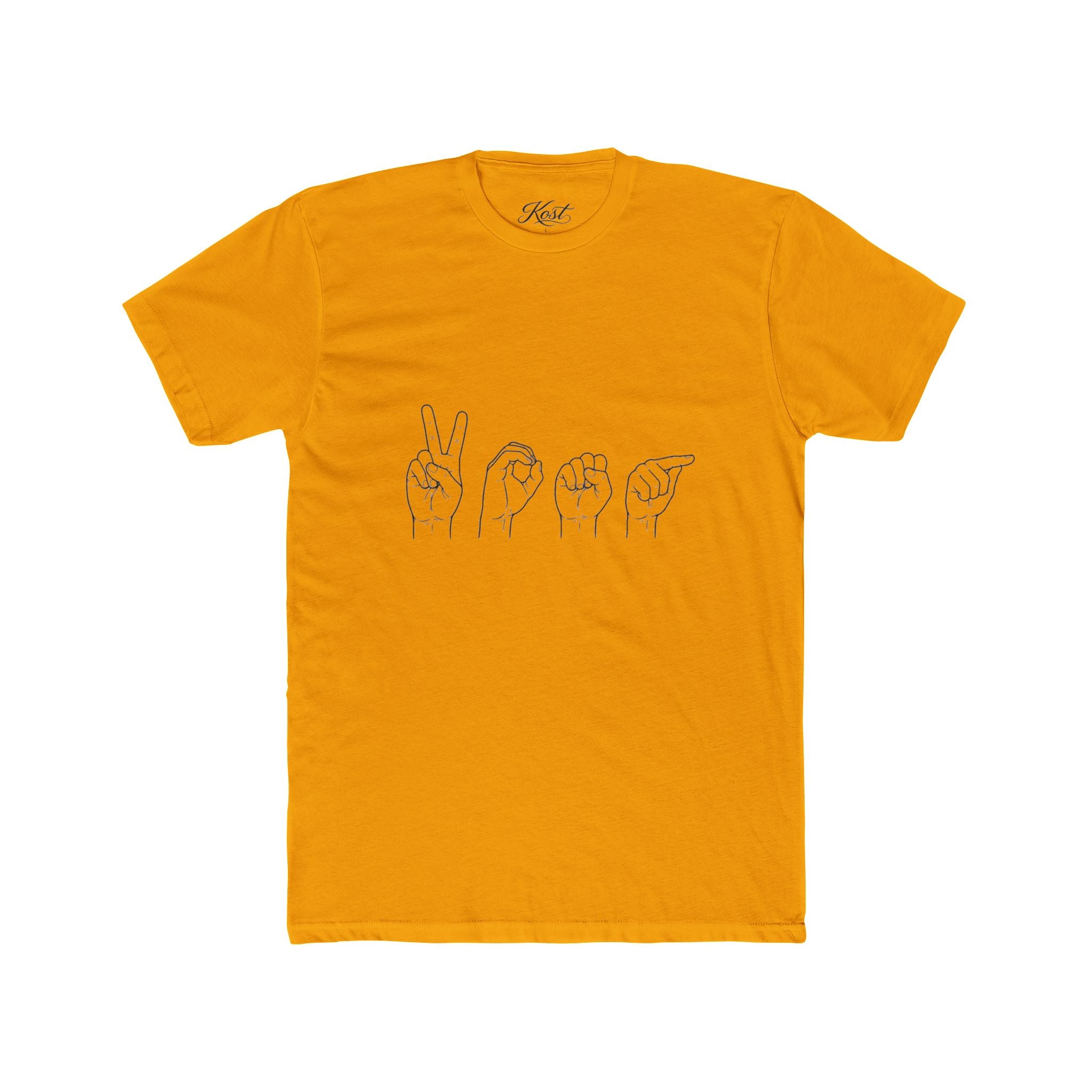ASL Love Line Art Tee — "LOVE" Fingerspelling Cotton T‑Shirt