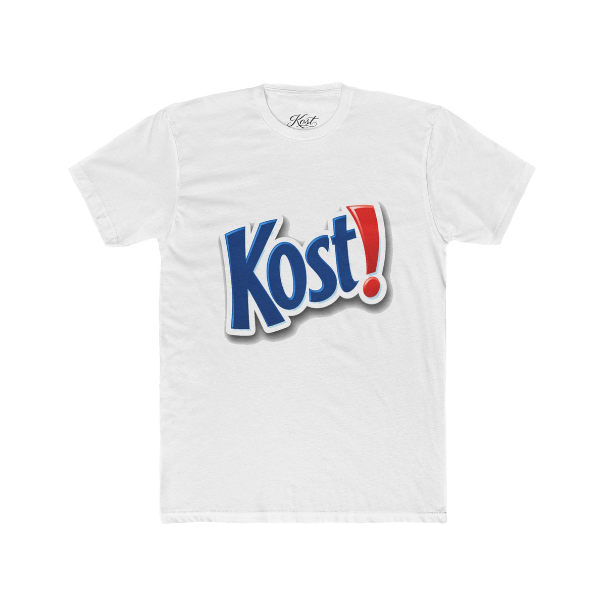 Kost! Logo Graphic Tee — Retro Soda-Style Chest Print Shirt