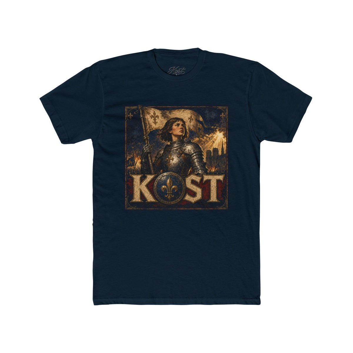 Medieval Knight Graphic Tee — 'KOST' Armor Art Shirt