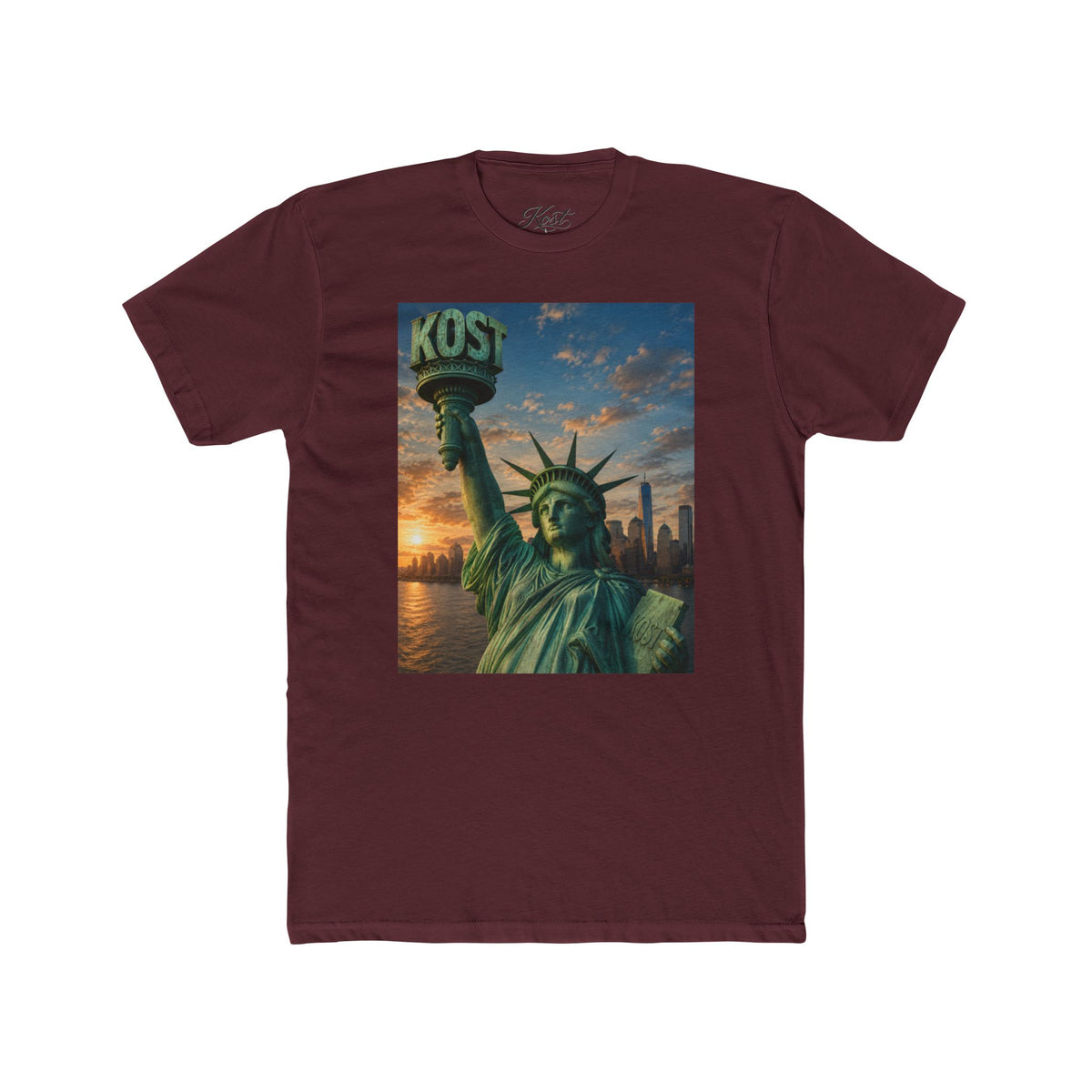 Statue of Liberty Sunset T‑Shirt — NYC Skyline Graphic Tee