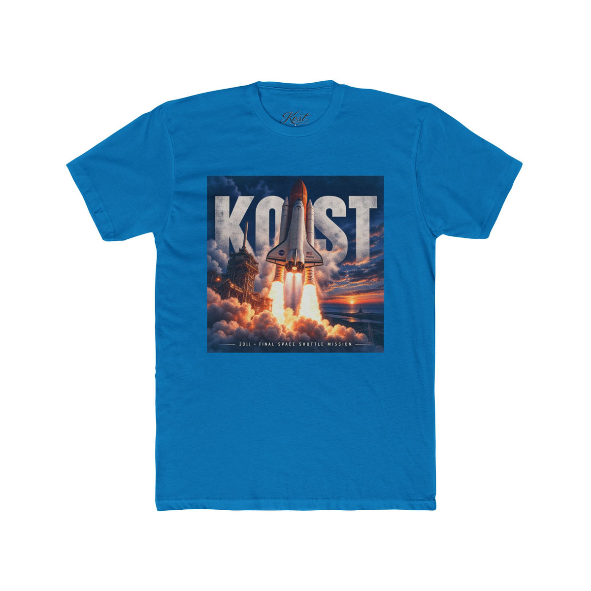Space Shuttle Launch Graphic Tee — 'KOST' Retro Rocket Crew Shirt