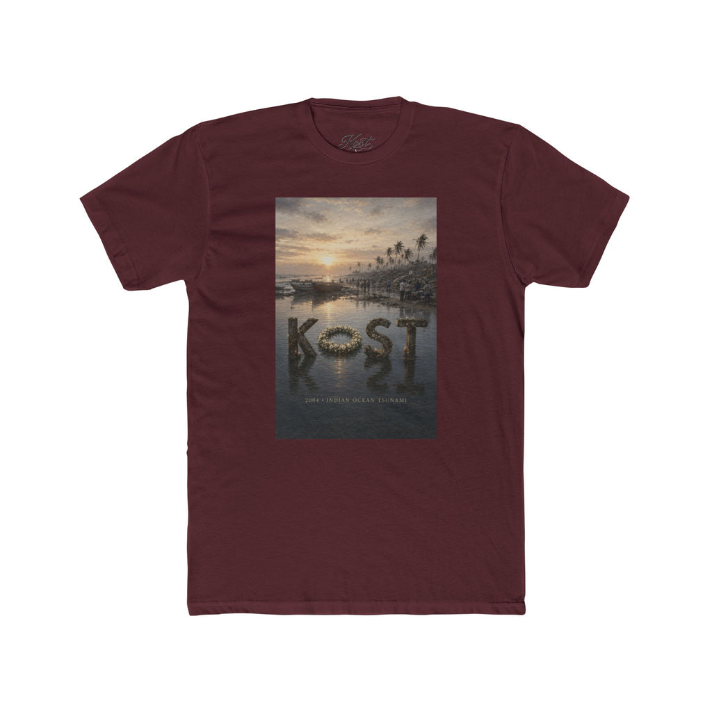 KOST Tropical Sunset Photo Tee — Palm Trees Beach Sunset Graphic T-Shirt