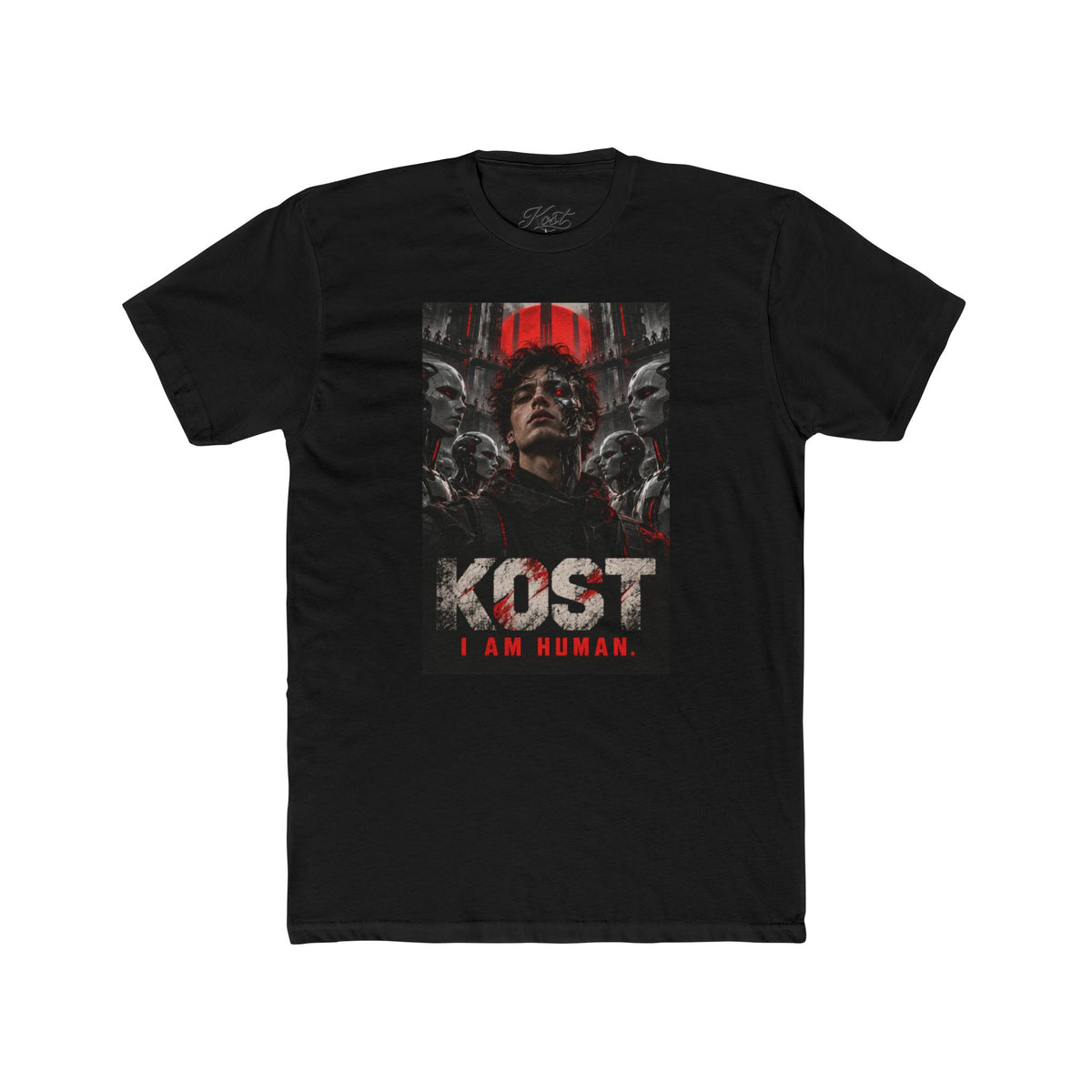 KOST "I Am Human" Graphic Tee — Dark Sci‑Fi Horror Movie Shirt