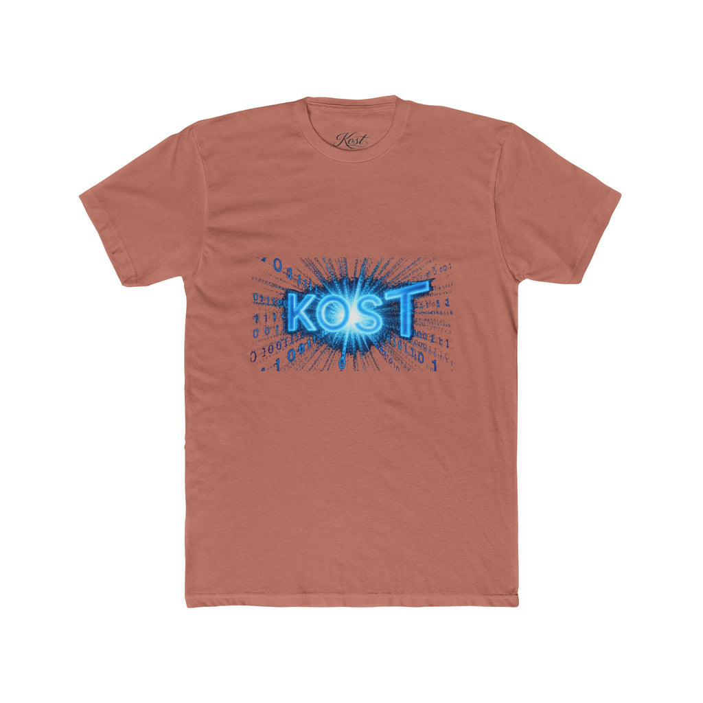 KOST Blue Burst Graphic Tee — Retro Tech Logo T-Shirt