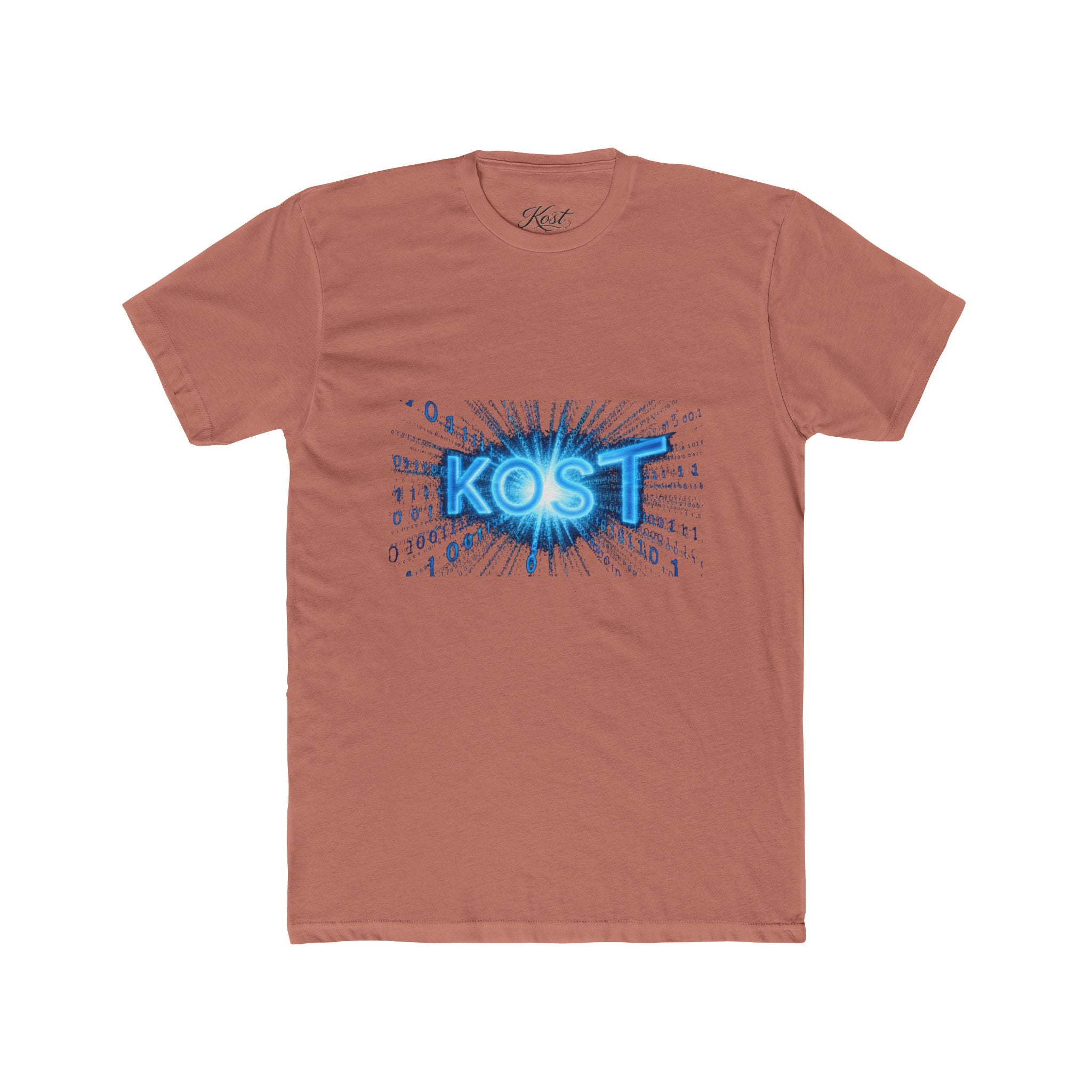 KOST Blue Burst Graphic Tee — Retro Tech Logo T-Shirt