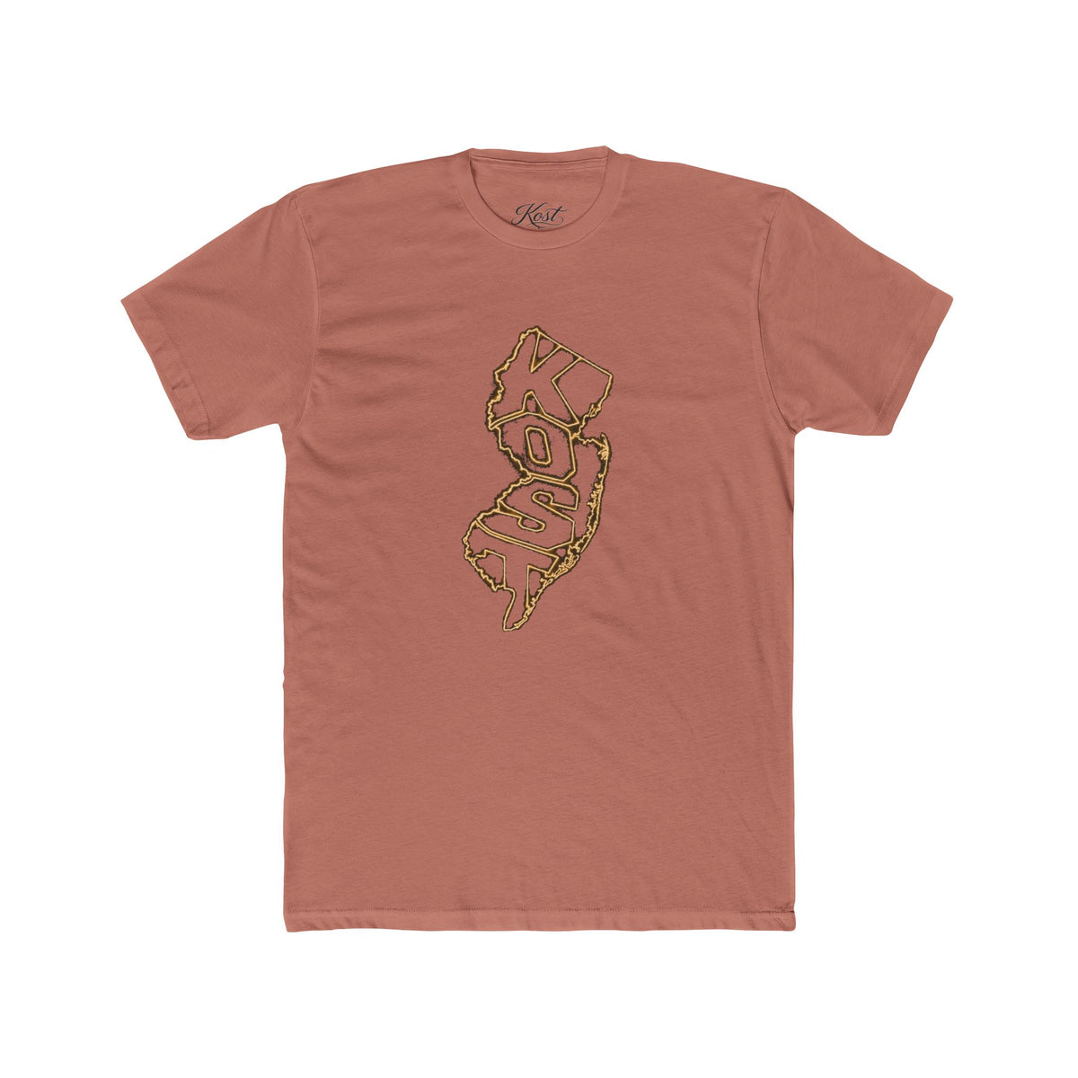 New Jersey 'KOSO' Map Tee — Vintage Gold State Graphic T-Shirt