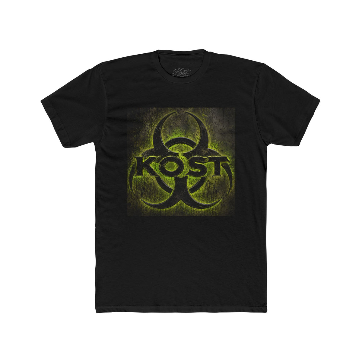 Biohazard KOST Graphic Tee — Distressed Neon Toxic Logo T-Shirt