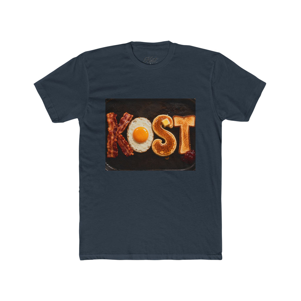 T-Shirt — 'KOST' Breakfast Letters Design (Bacon & Egg)
