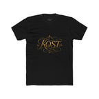 KOST Script Logo Tee — Elegant Gold Calligraphy Cotton T‑Shirt